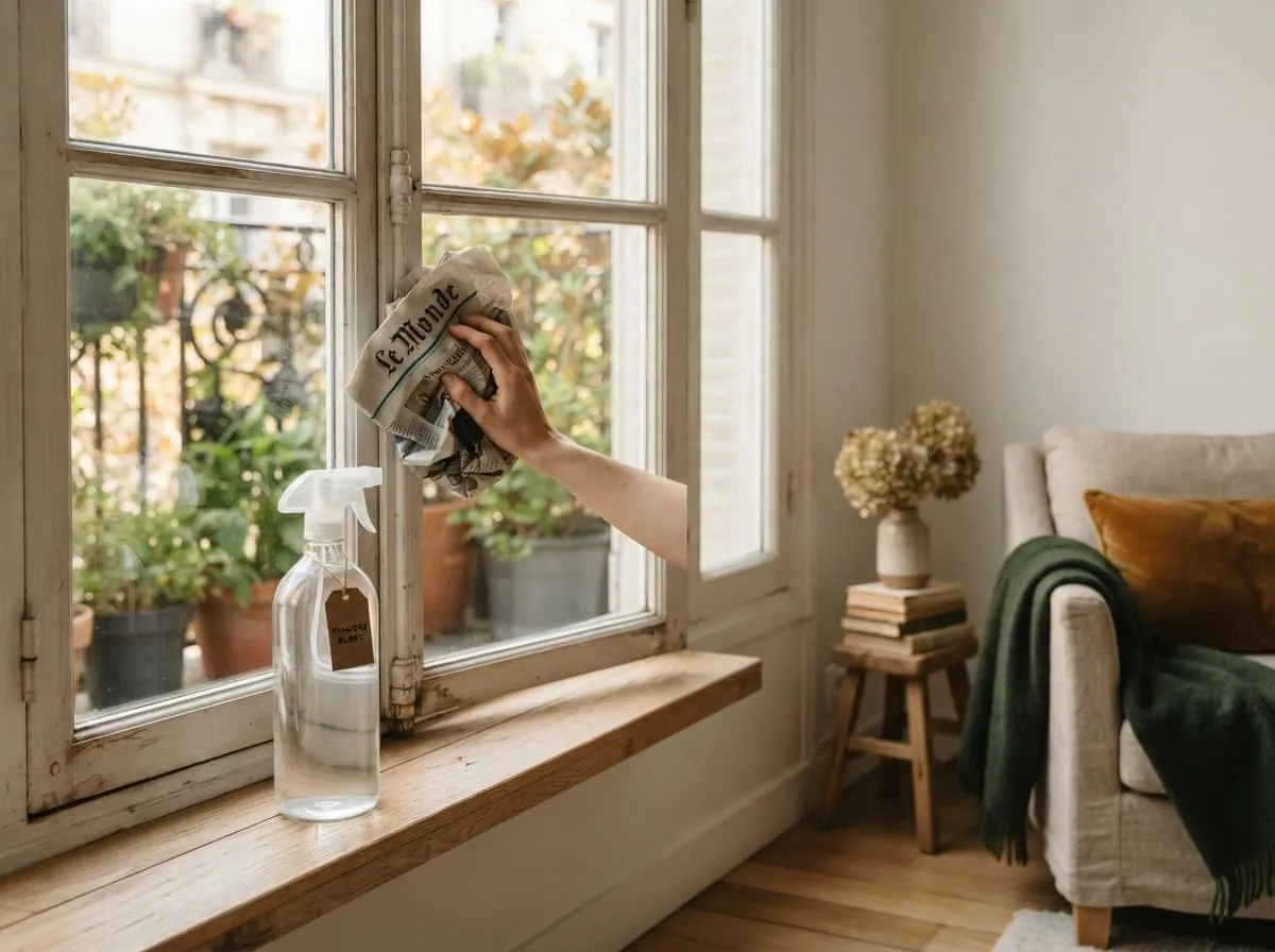Nettoyer ses vitres sans traces avec du papier journal et du vinaigre : astuces efficaces