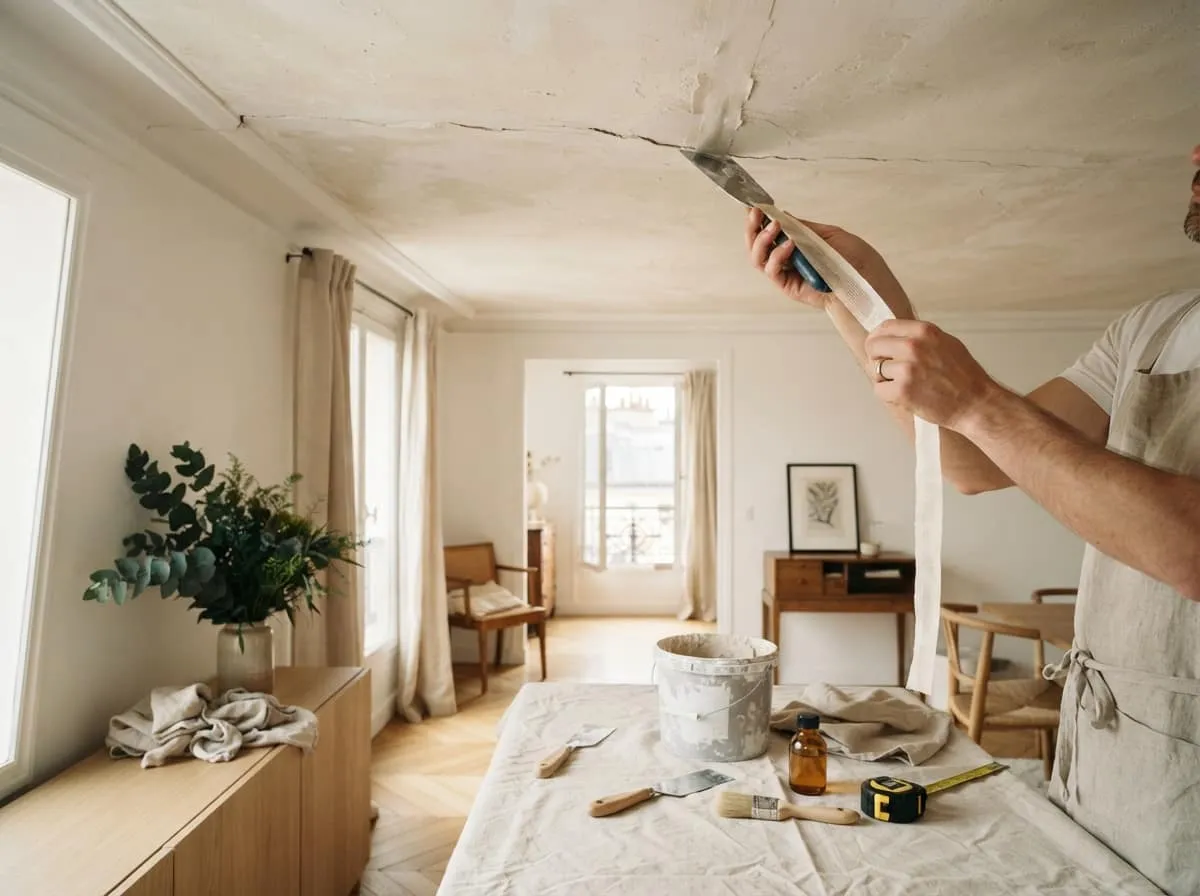 Réparer une fissure de plafond en plâtre qui revient sans cesse : astuces et solutions durables