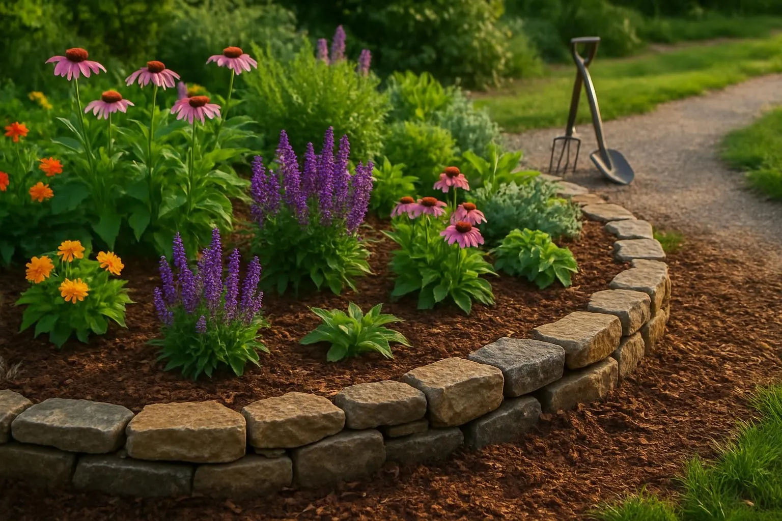 Bordure jardin pierre
