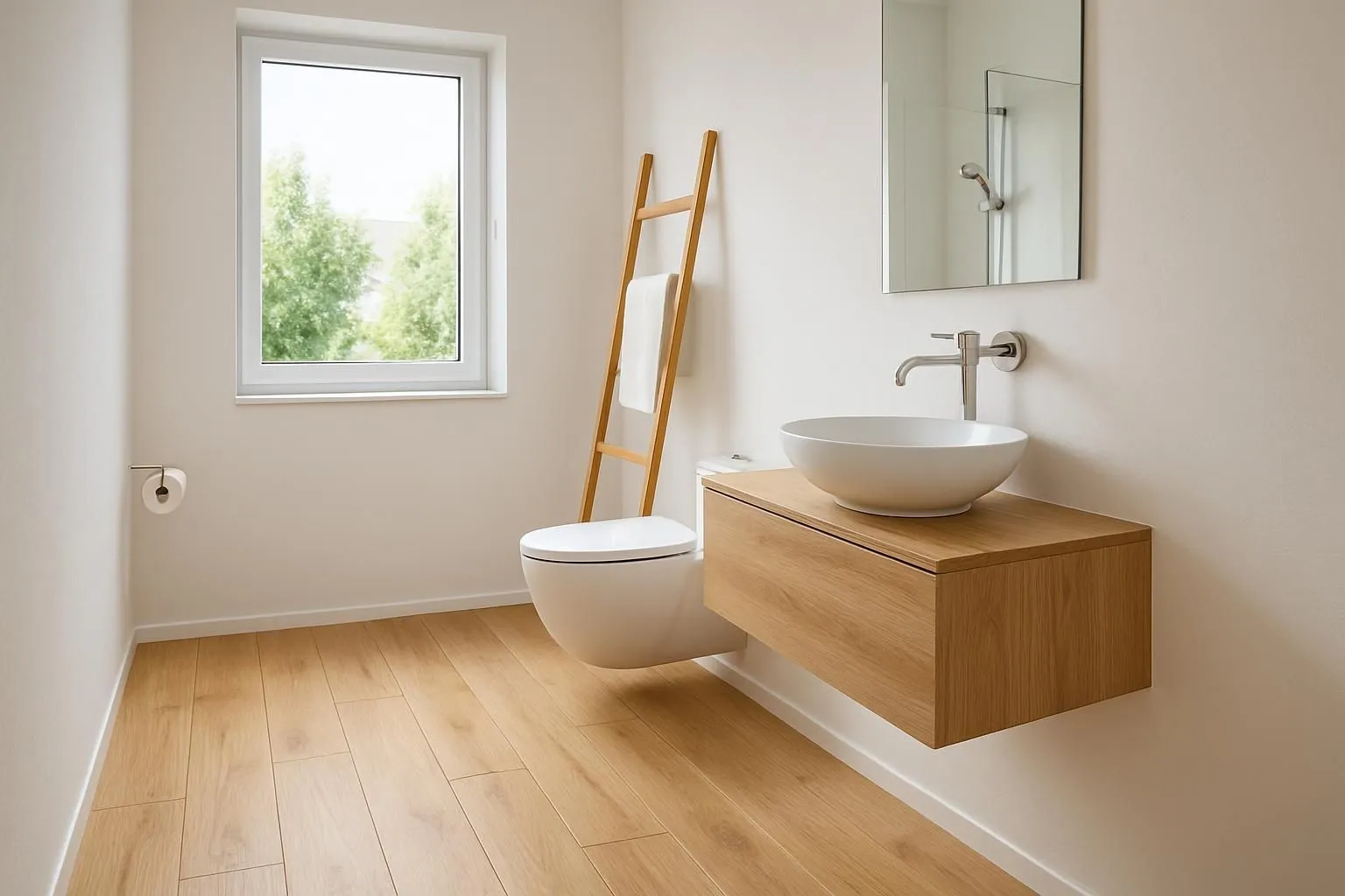 Carrelage salle de bain imitation parquet