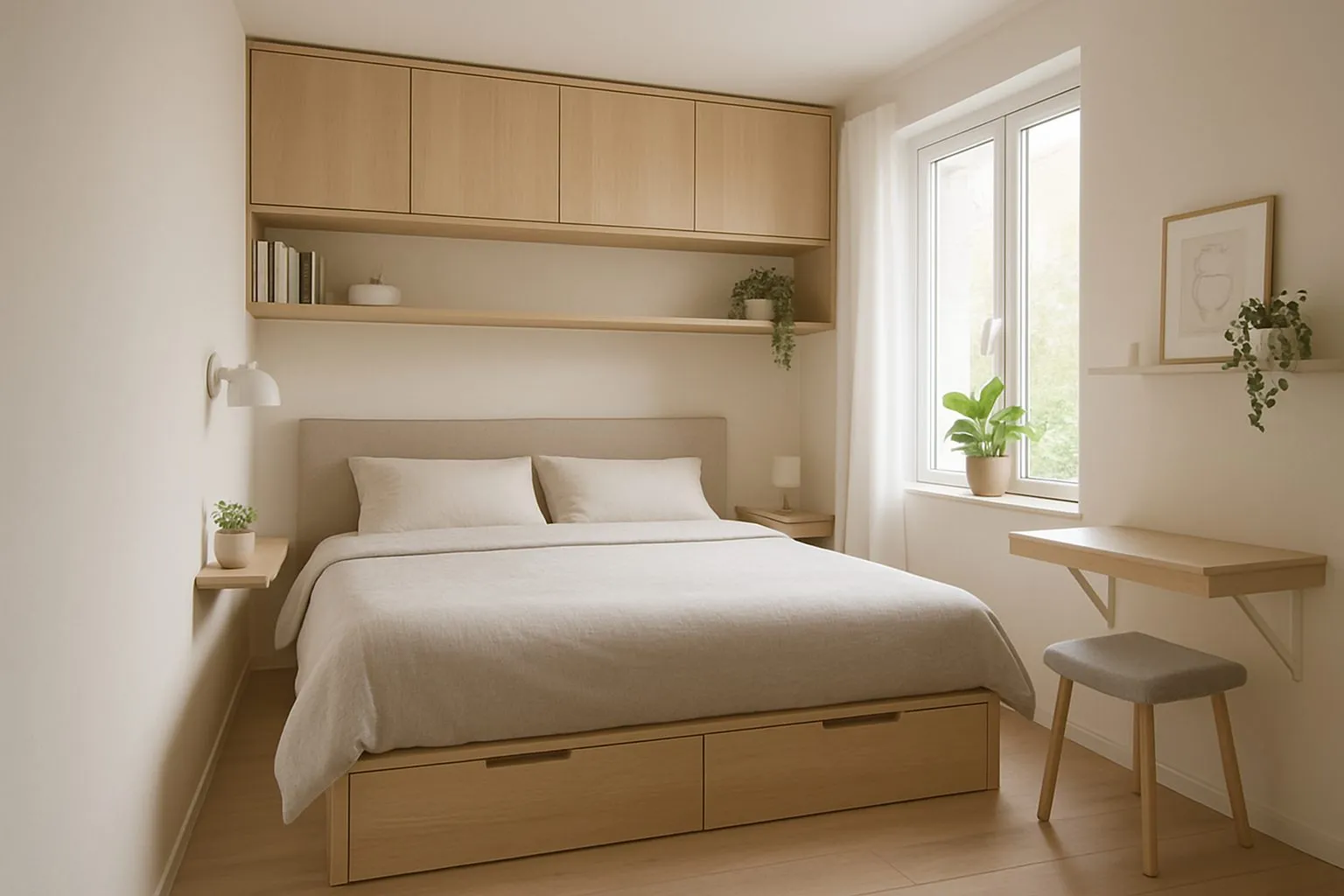 Aménager une petite chambre avec un grand lit sans sacrifier l’espace