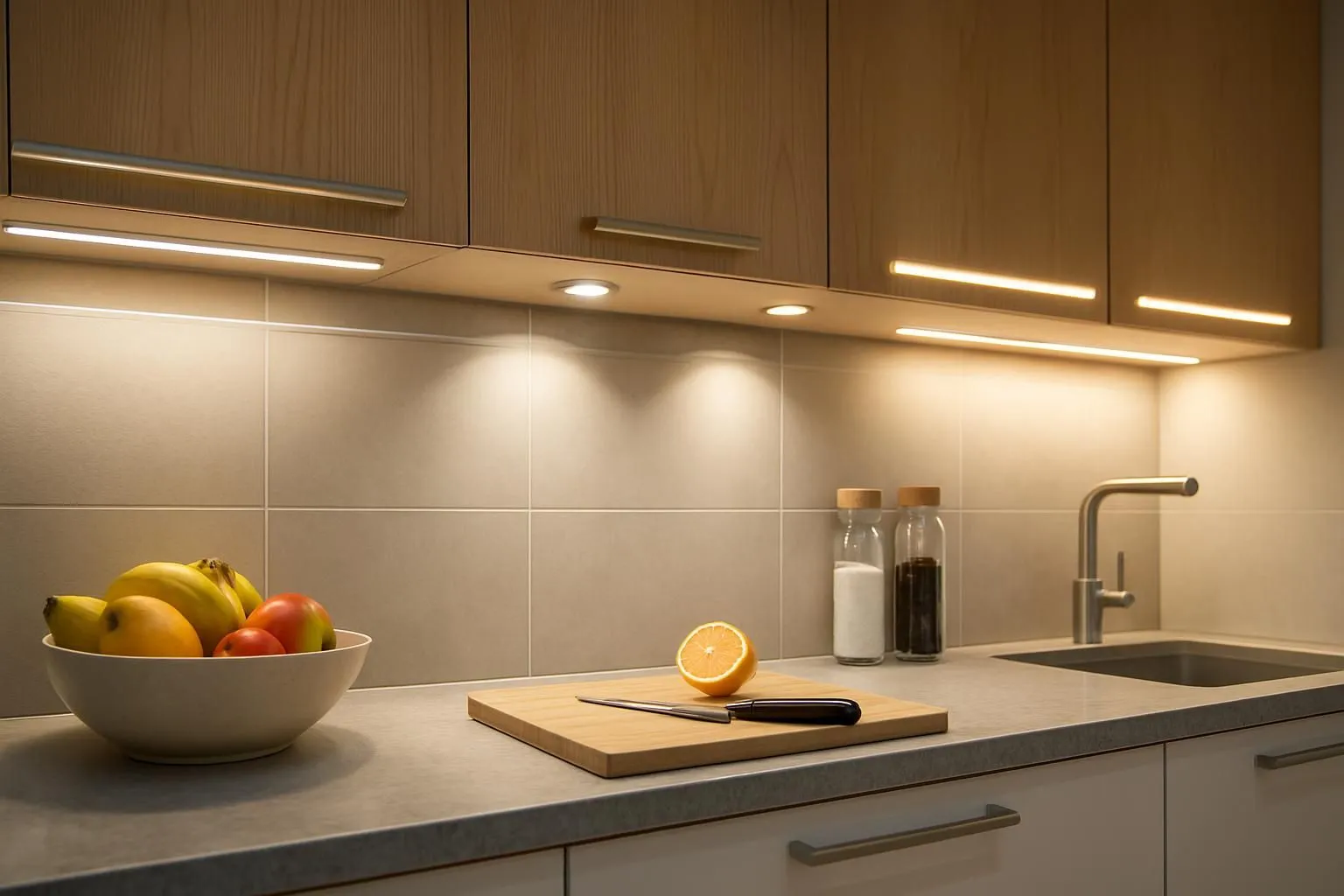 Éclairage sous meuble haut cuisine