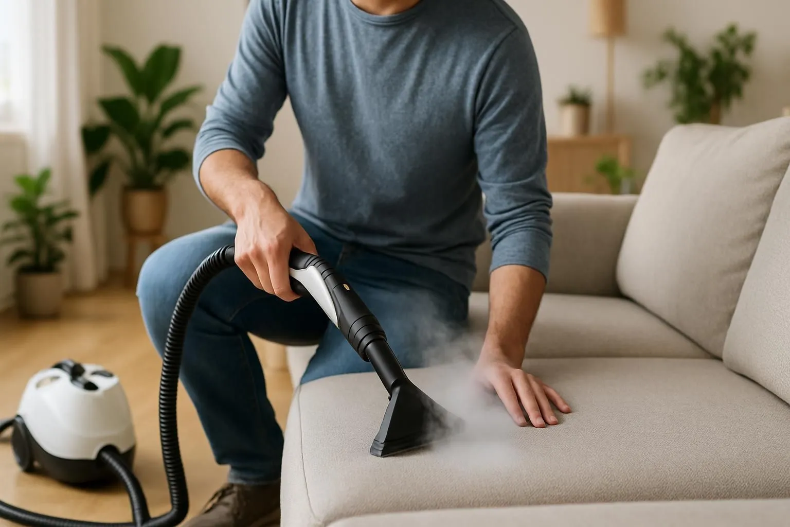 Nettoyer un canapé en tissu à la vapeur